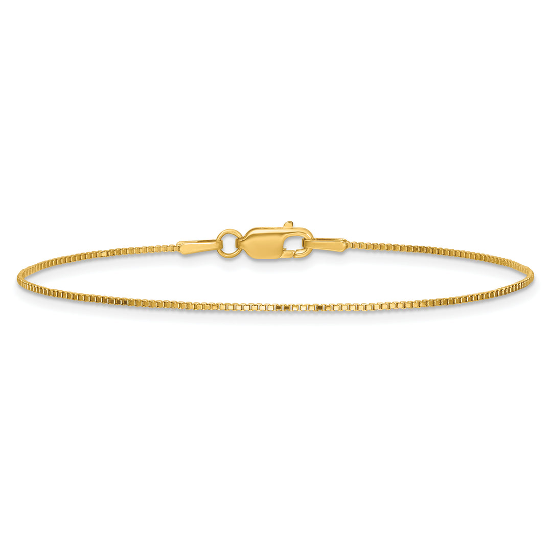 14k .90mm Box Chain Anklet