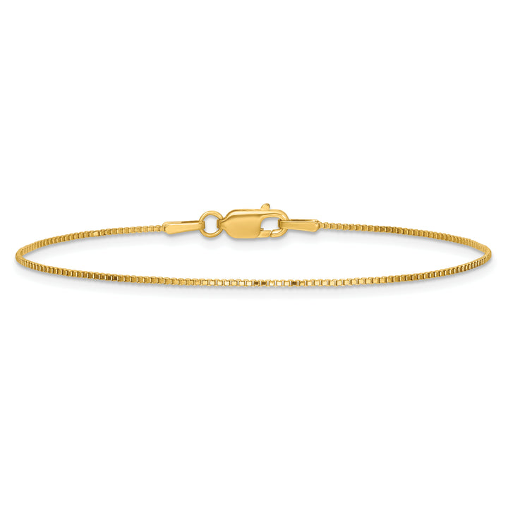 14k .90mm Box Chain Anklet