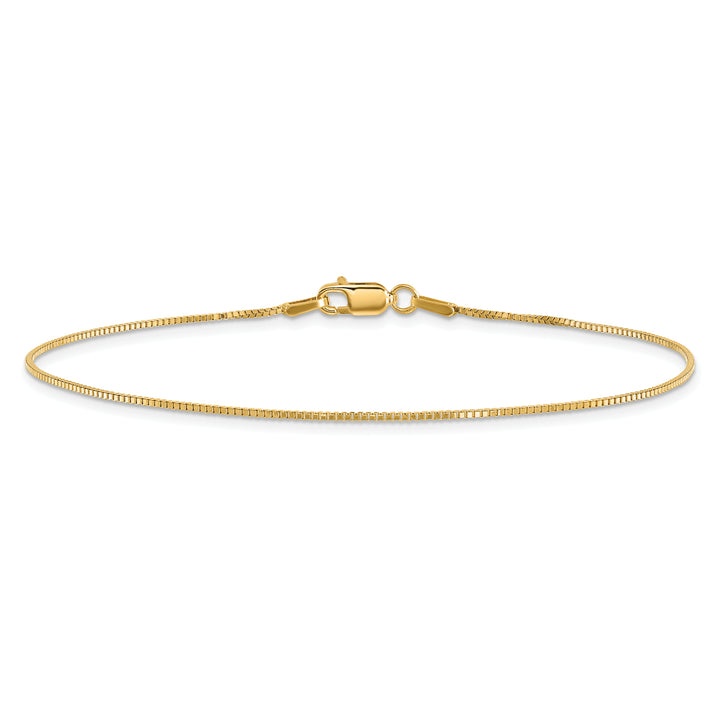 14k .95mm Box Chain Anklet