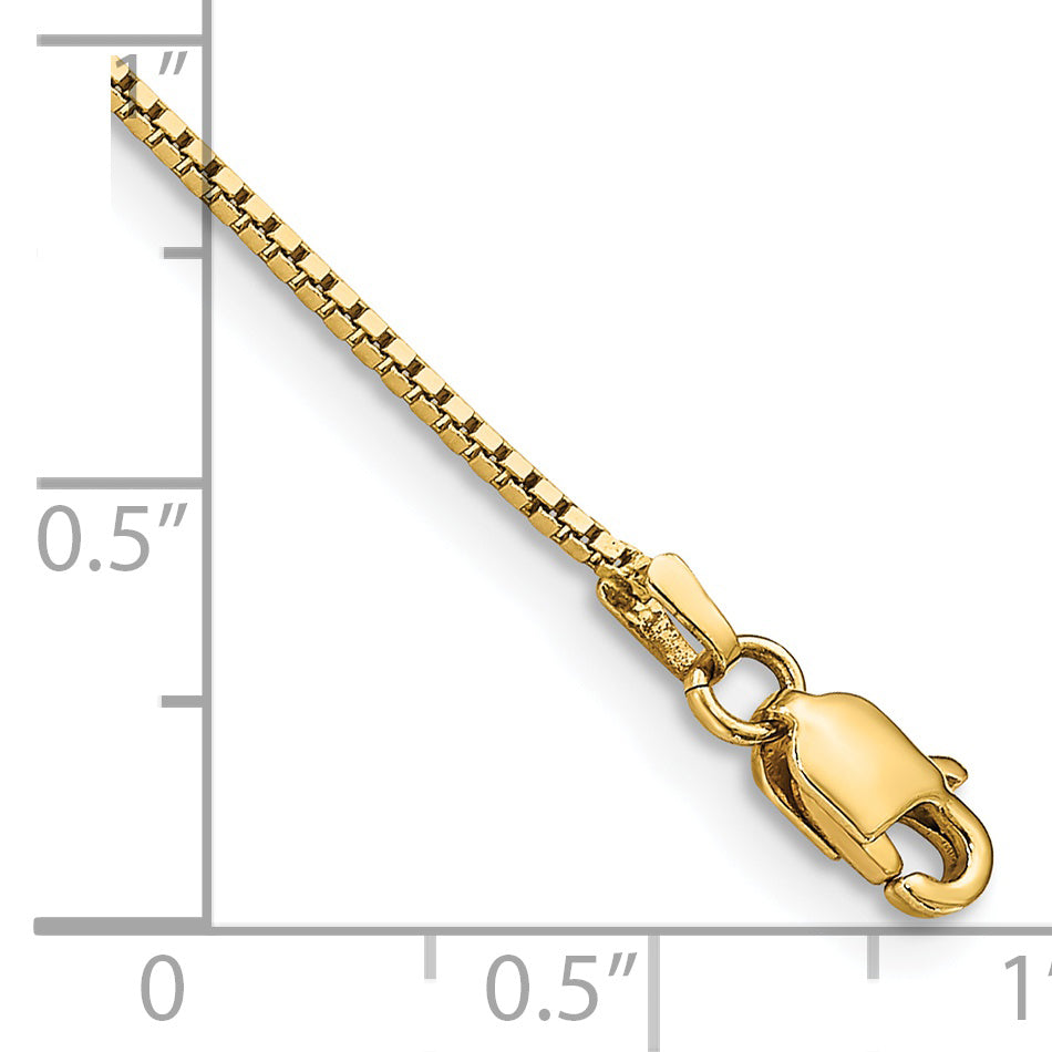 14k .95mm Box Chain Anklet