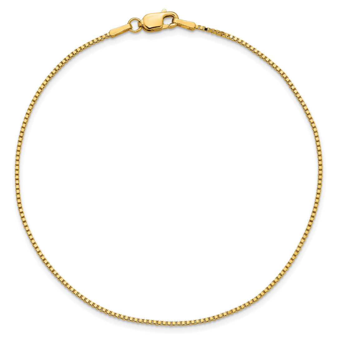 14k 1.05mm Box Chain Anklet