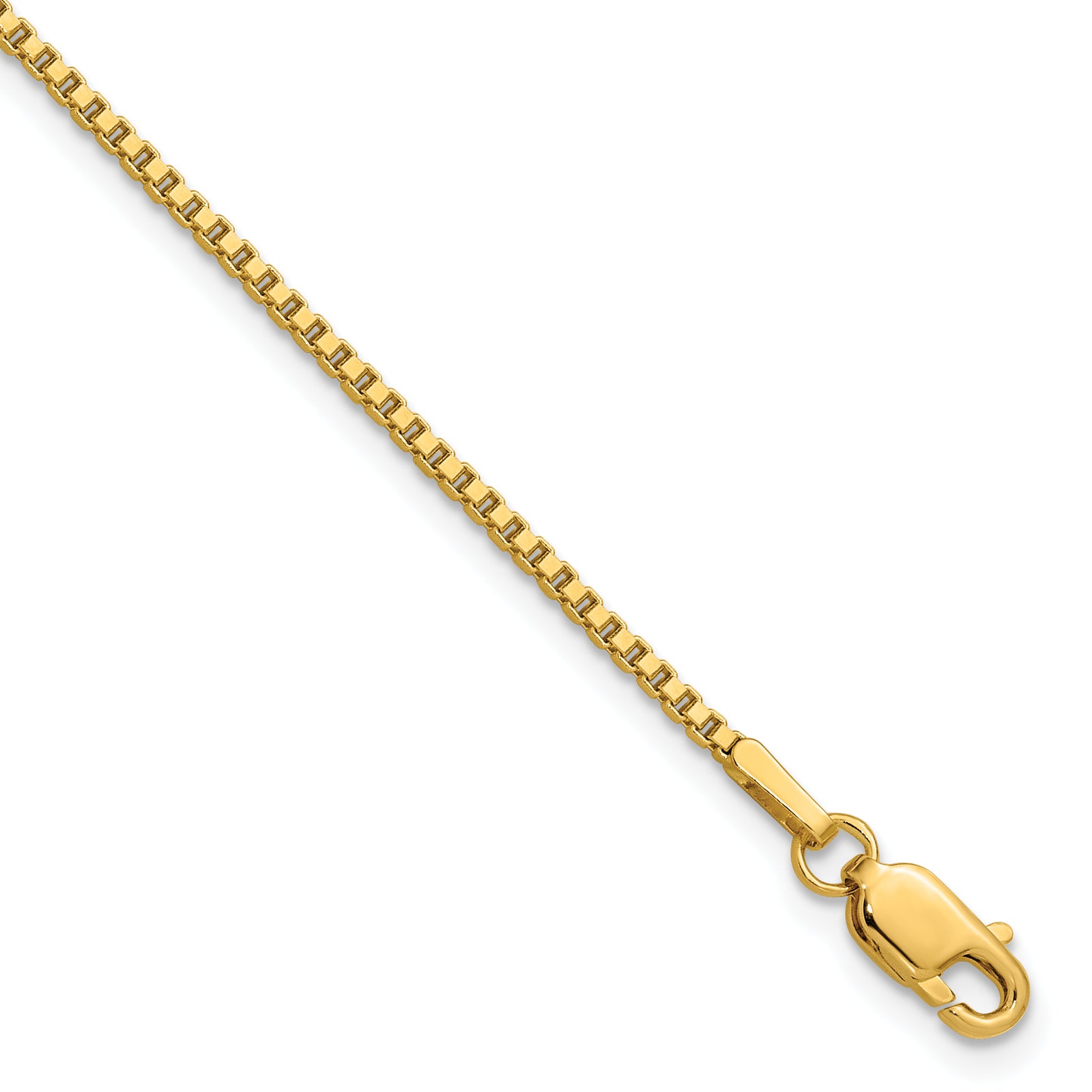 14k 1.5mm Box Chain Anklet
