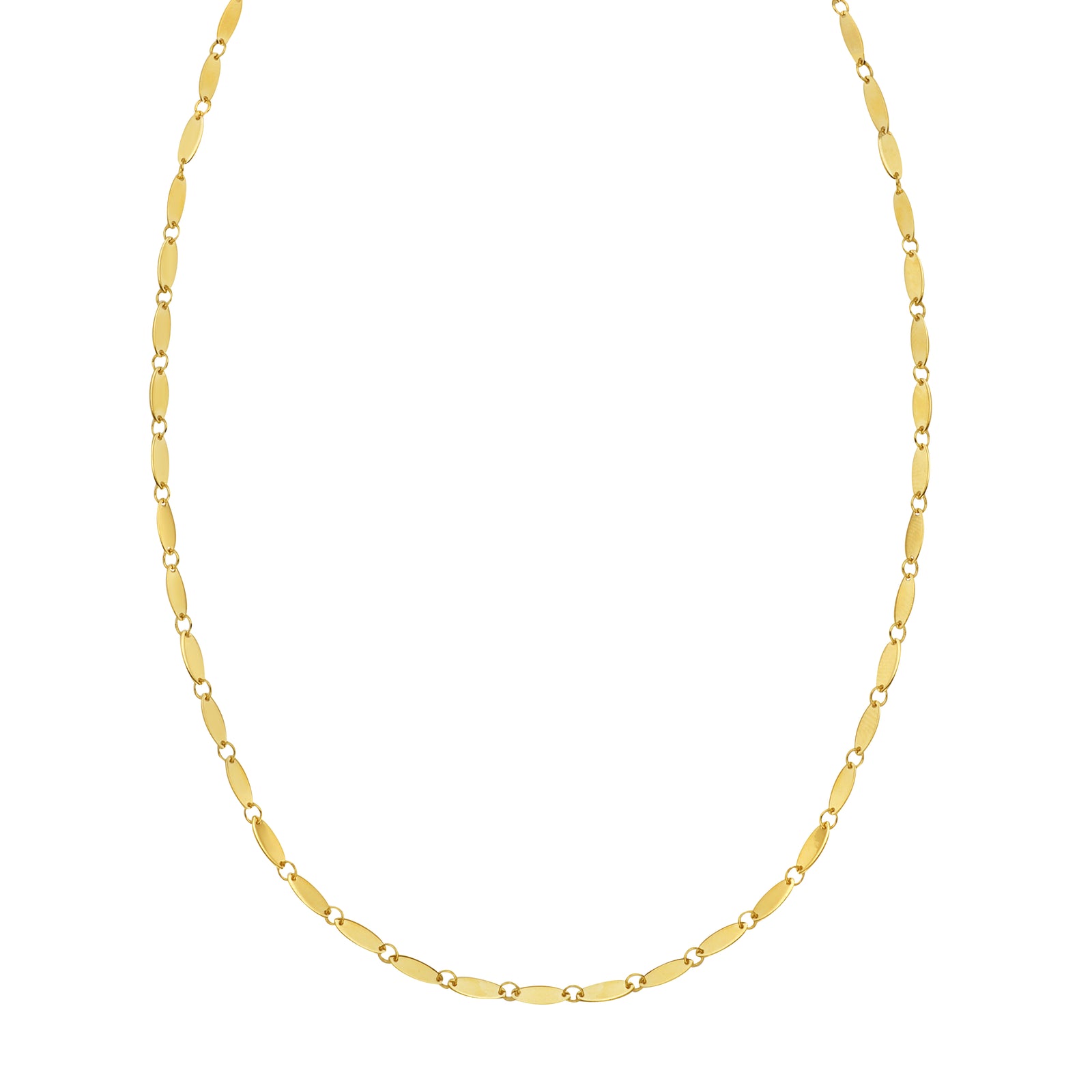 14K Flat Pebble Necklace