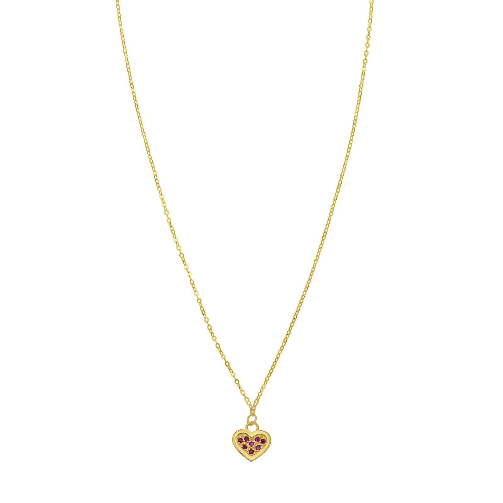 14K Ruby Heart Necklace