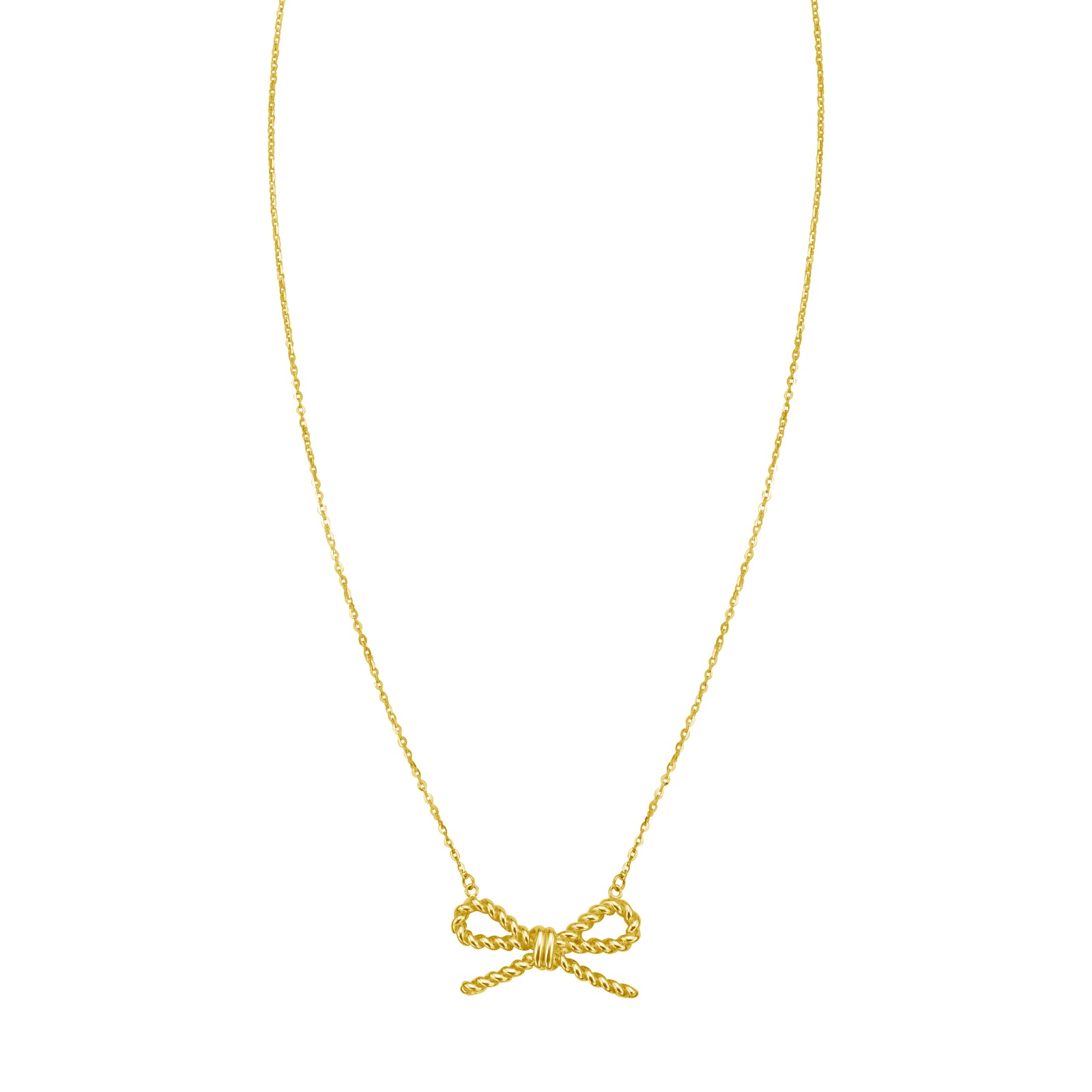 14K Rope Bow Necklace