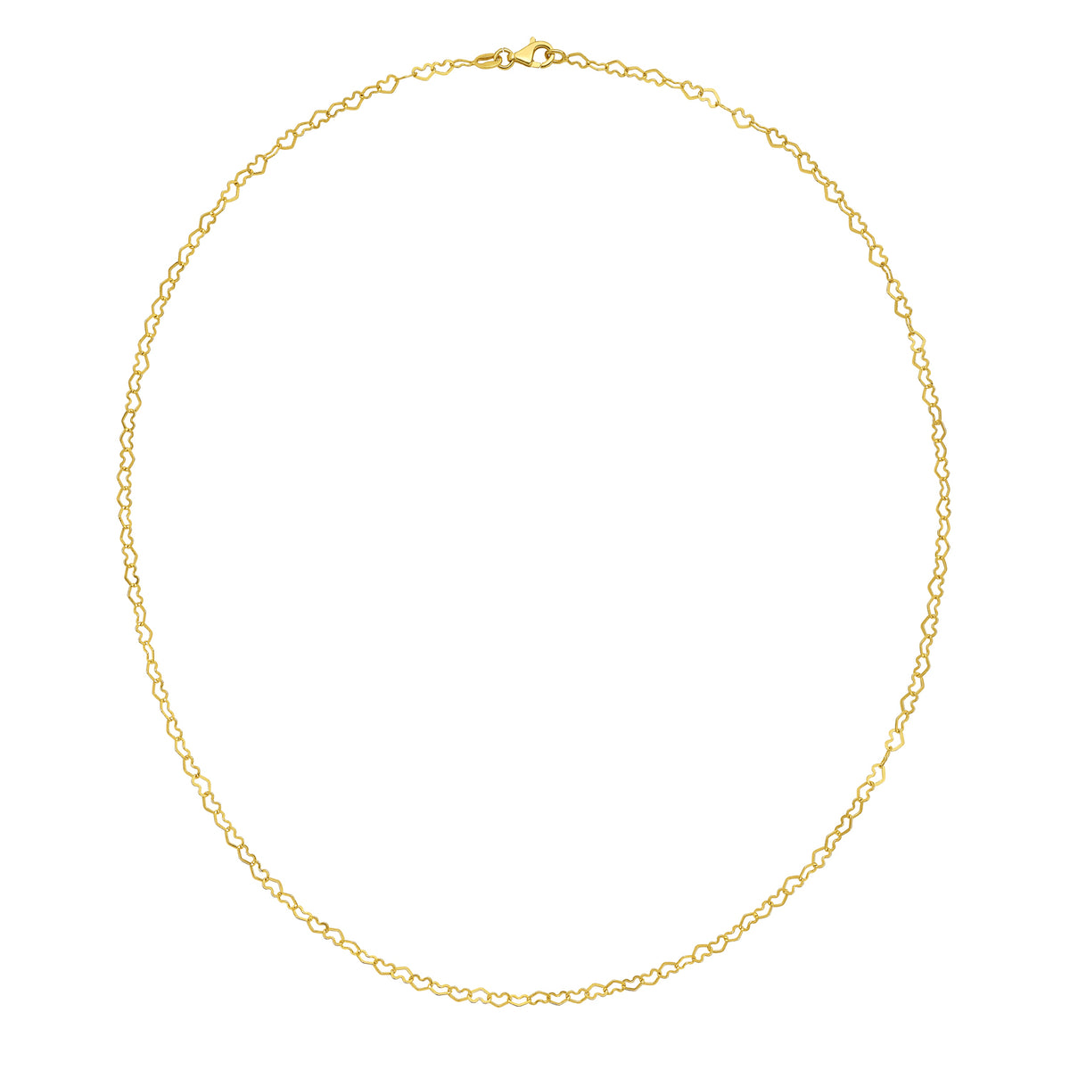 14K Large Heart Chain Necklace