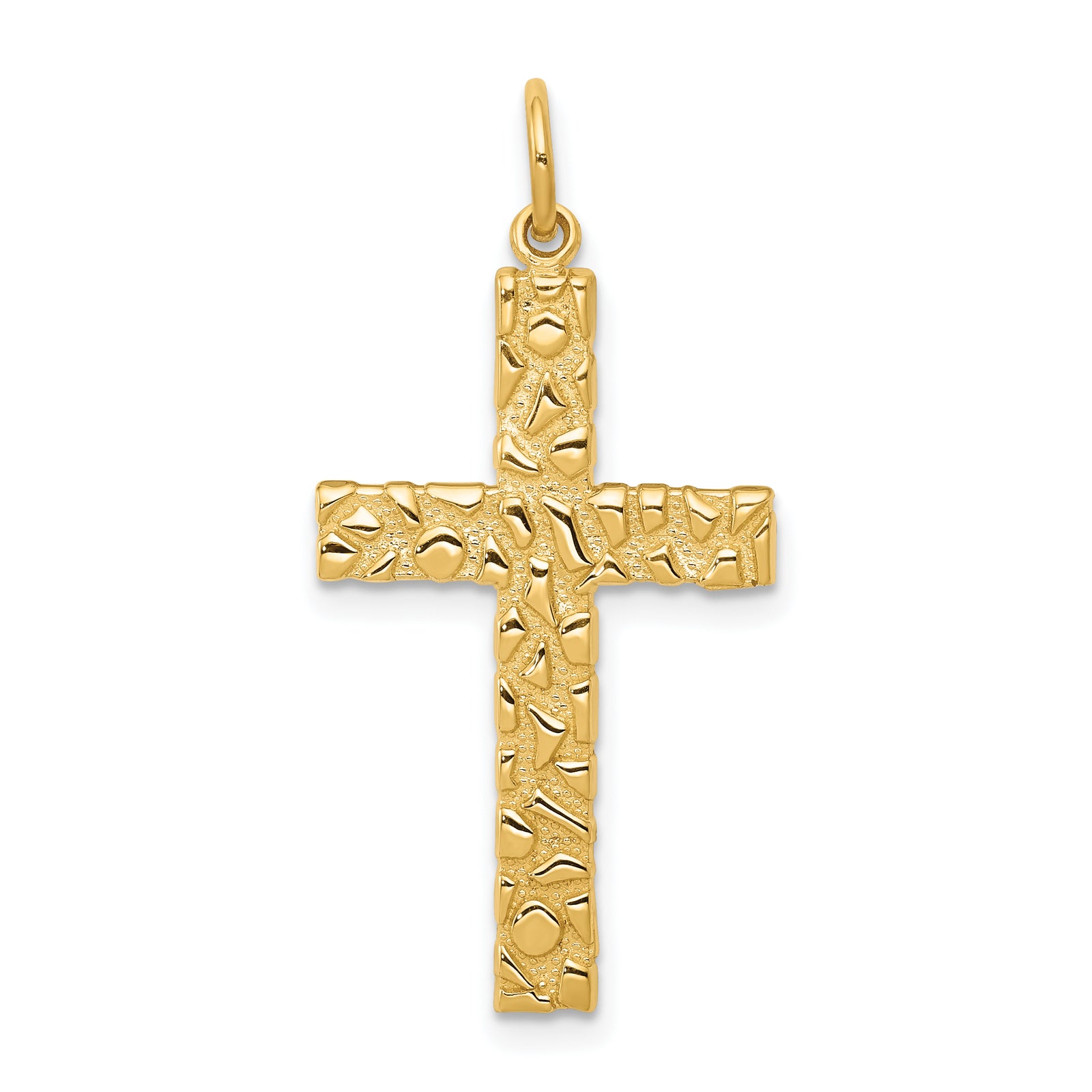 14k Nugget Style Cross Pendant