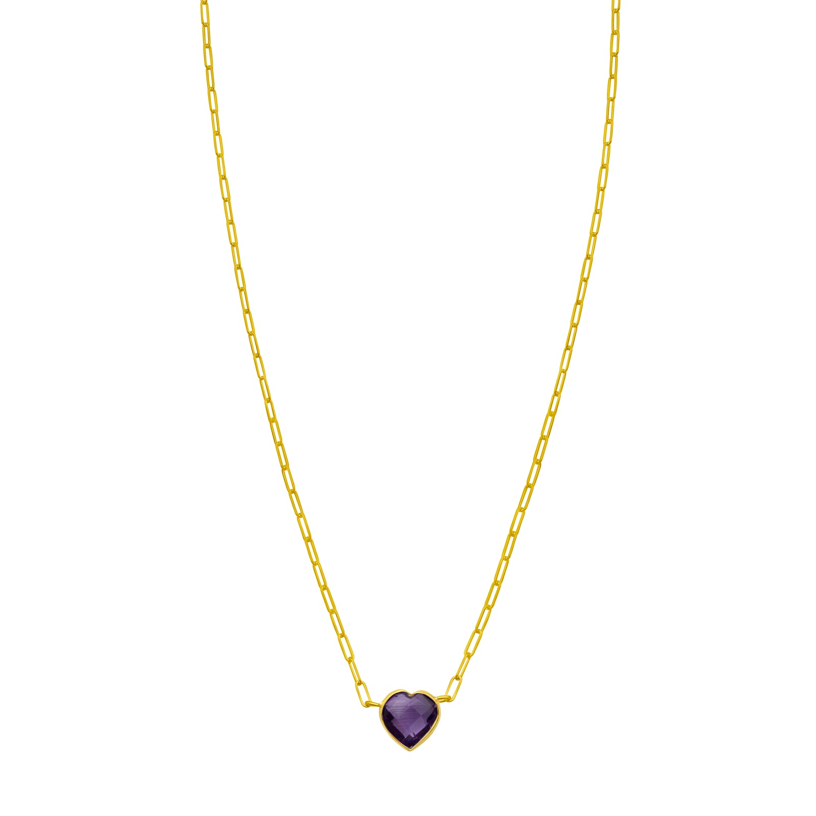 14K Amethyst Heart Necklace