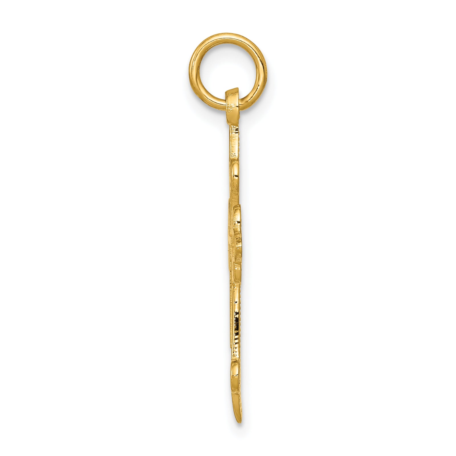 14k Fleur De Lis Cross Pendant