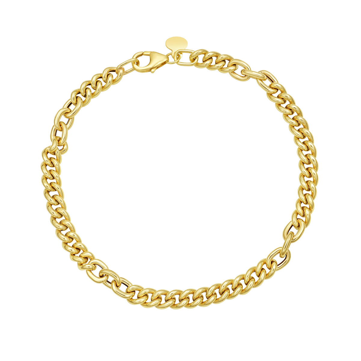 14K Small Paperclip & Curb Link Bracelet