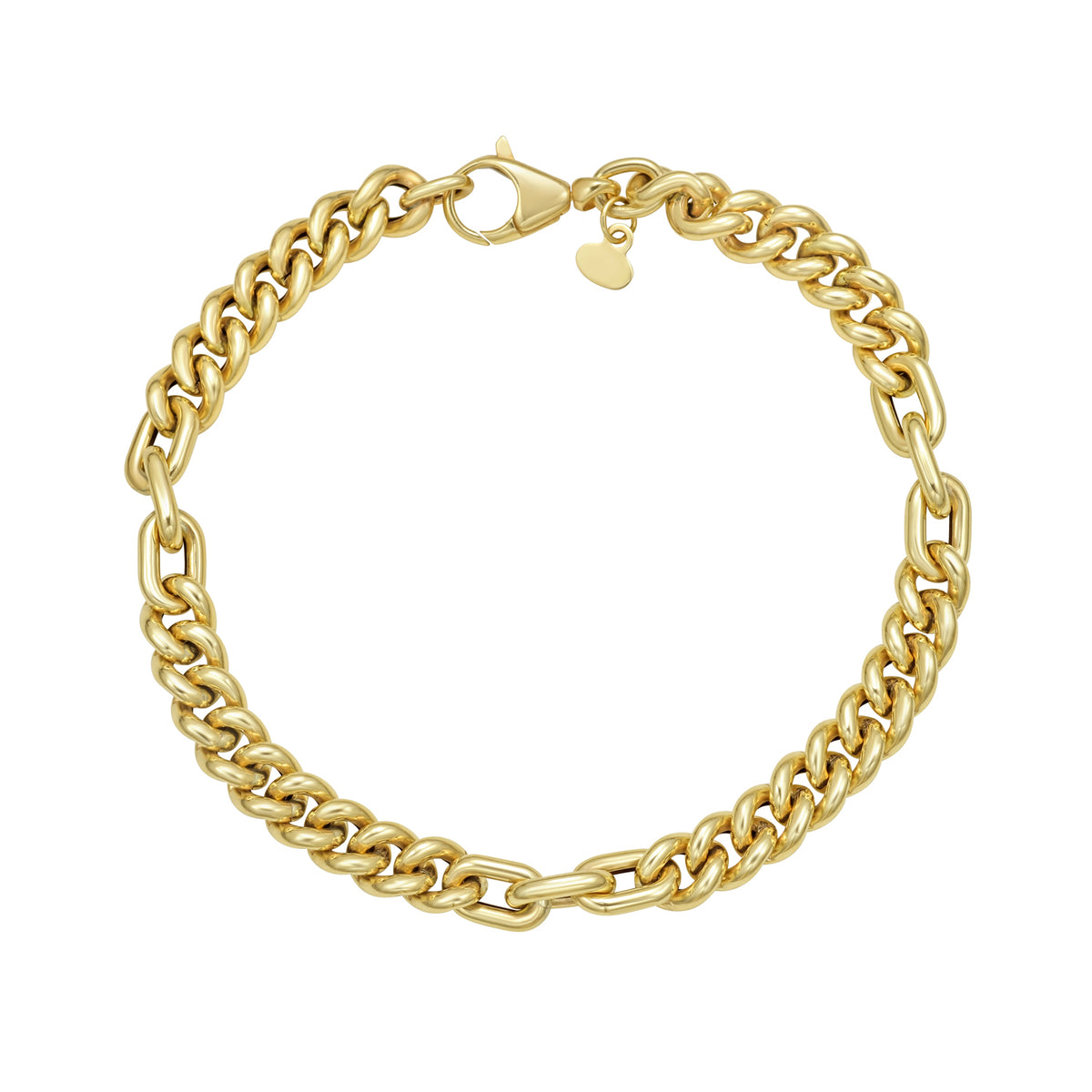14K Large Paperclip & Curb Link Bracelet