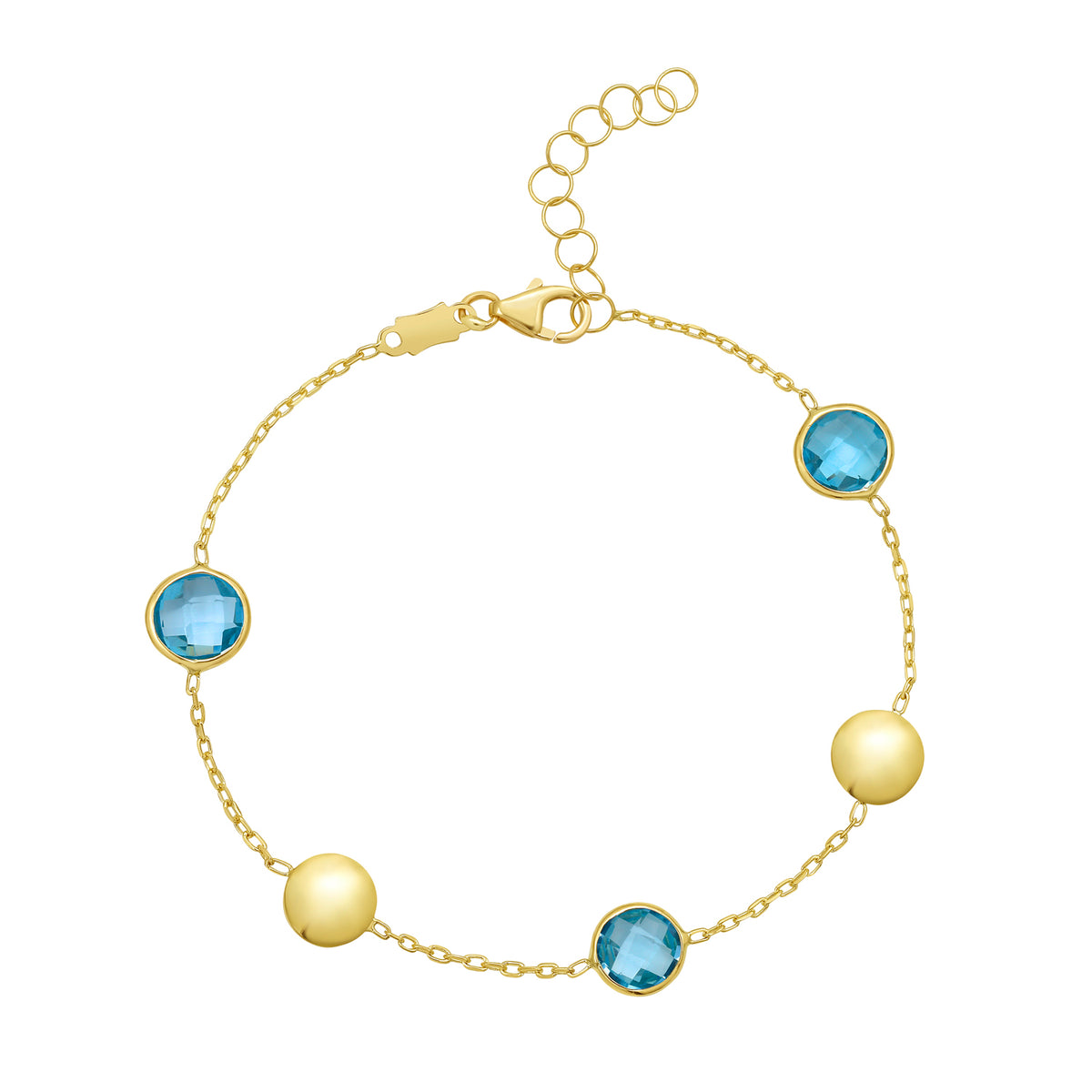 14K Blue Topaz Pebble Bracelet