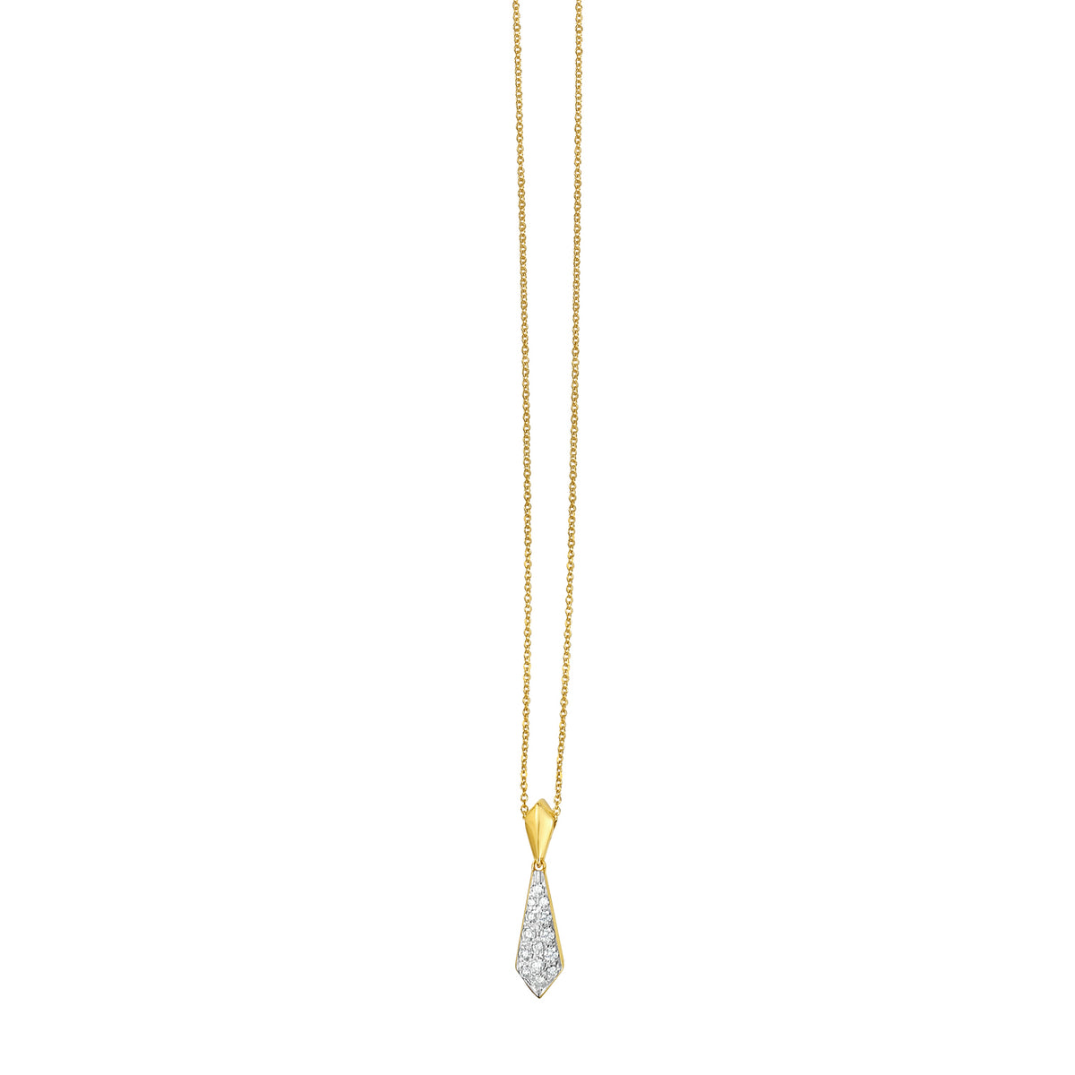 14K Diamond Necktie Necklace