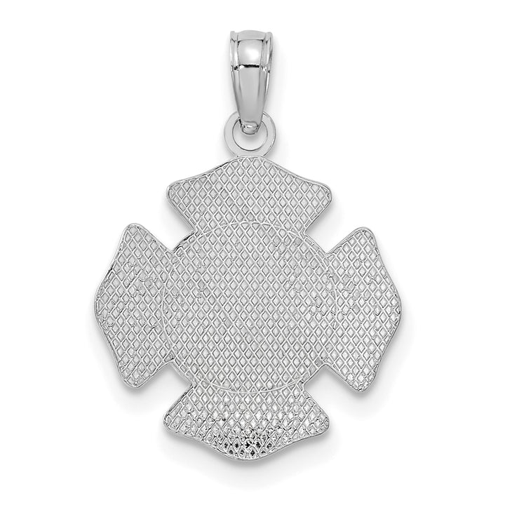 14K White Gold Small St. Florian Badge Pendant