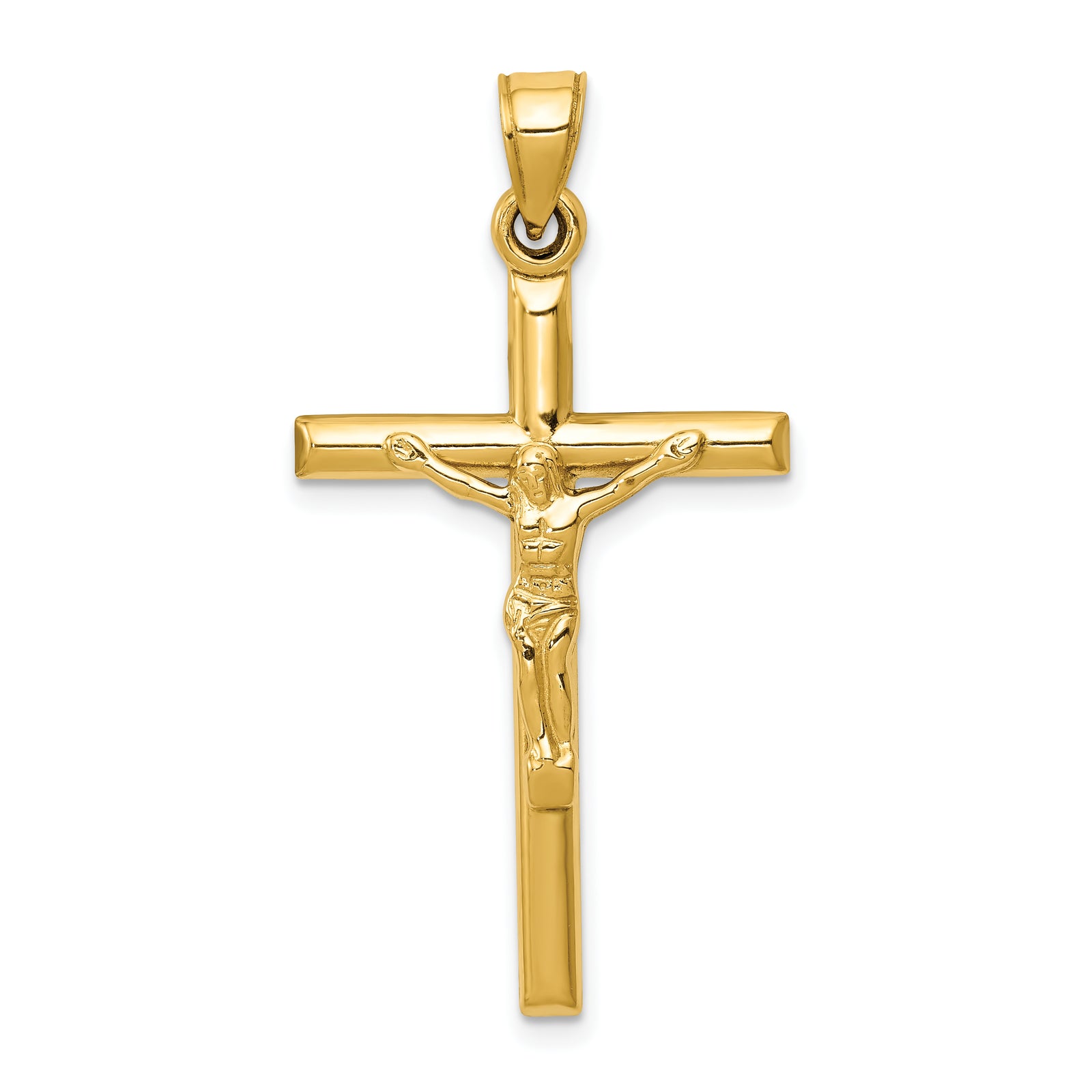14k Hollow Crucifix Pendant