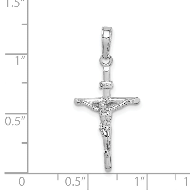 14K White Gold Stick Style Crucifix Pendant