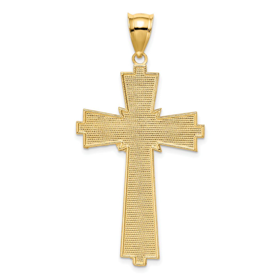 14K Diamond-cut Cross Pendant