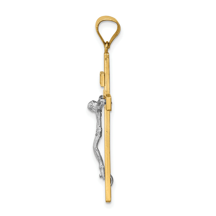 14K Two-tone INRI Crucifix Pendant