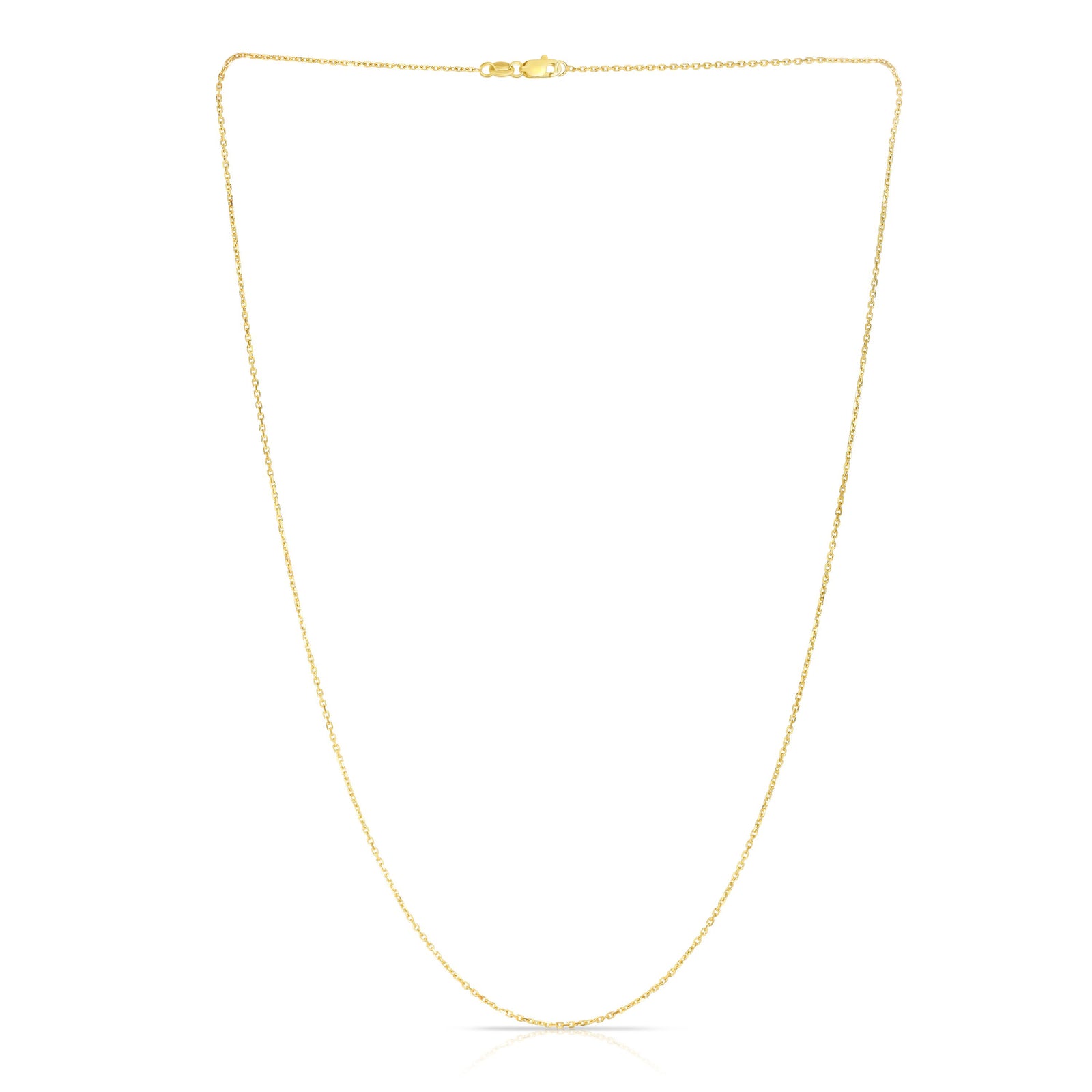 14K Gold 0.87mm Diamond Cut Cable Chain