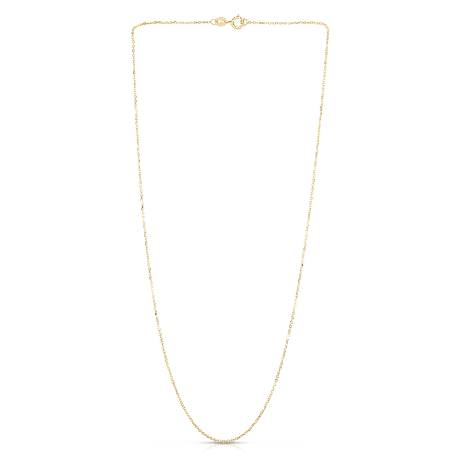 14K Gold 1.1mm Diamond Cut Cable Chain