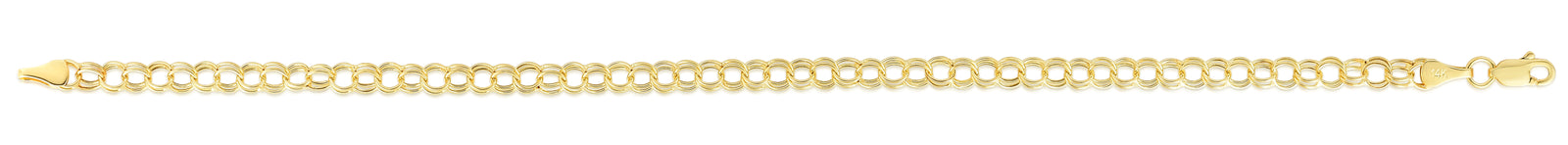 14K Gold Mini Double Link Lite Charm Bracelet