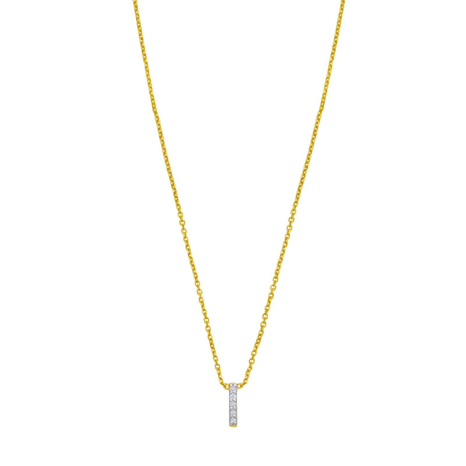 14K Mini Diamond I Initial