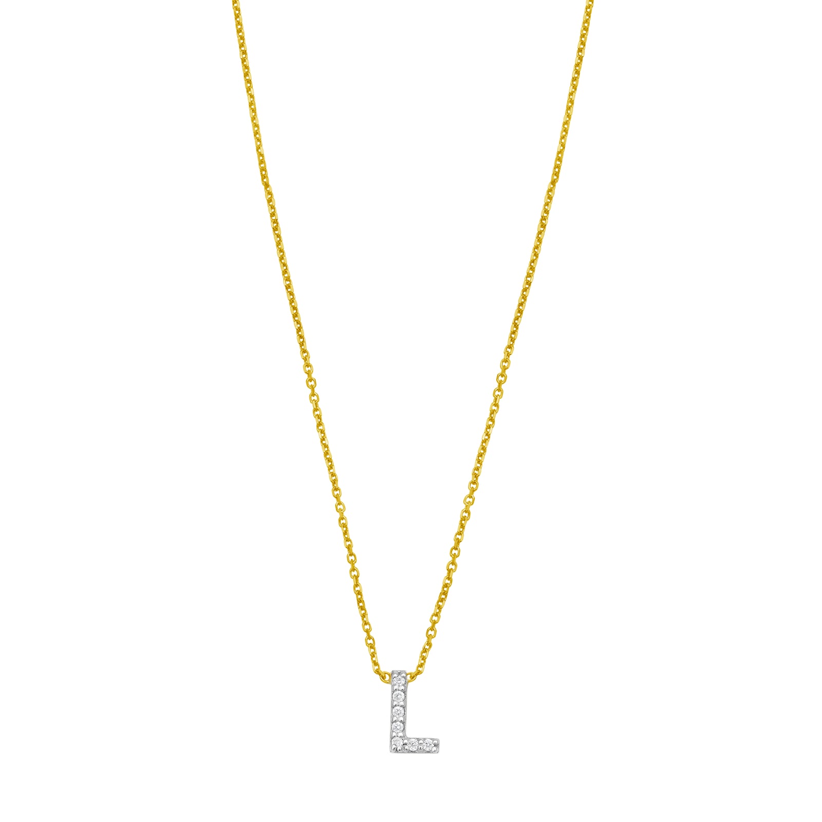 14K Mini Diamond L Initial