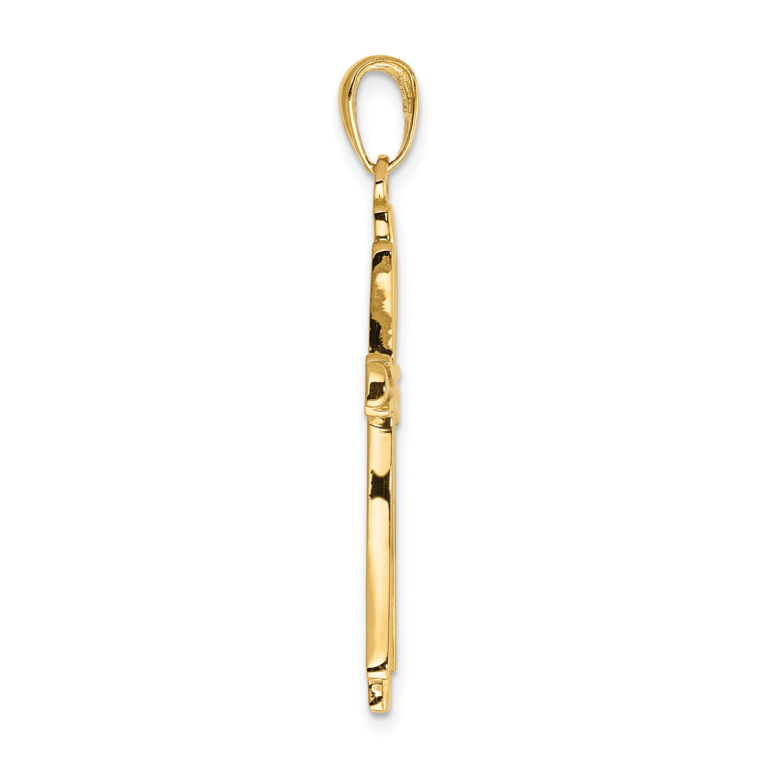 14k Polished Solid Cross Pendant