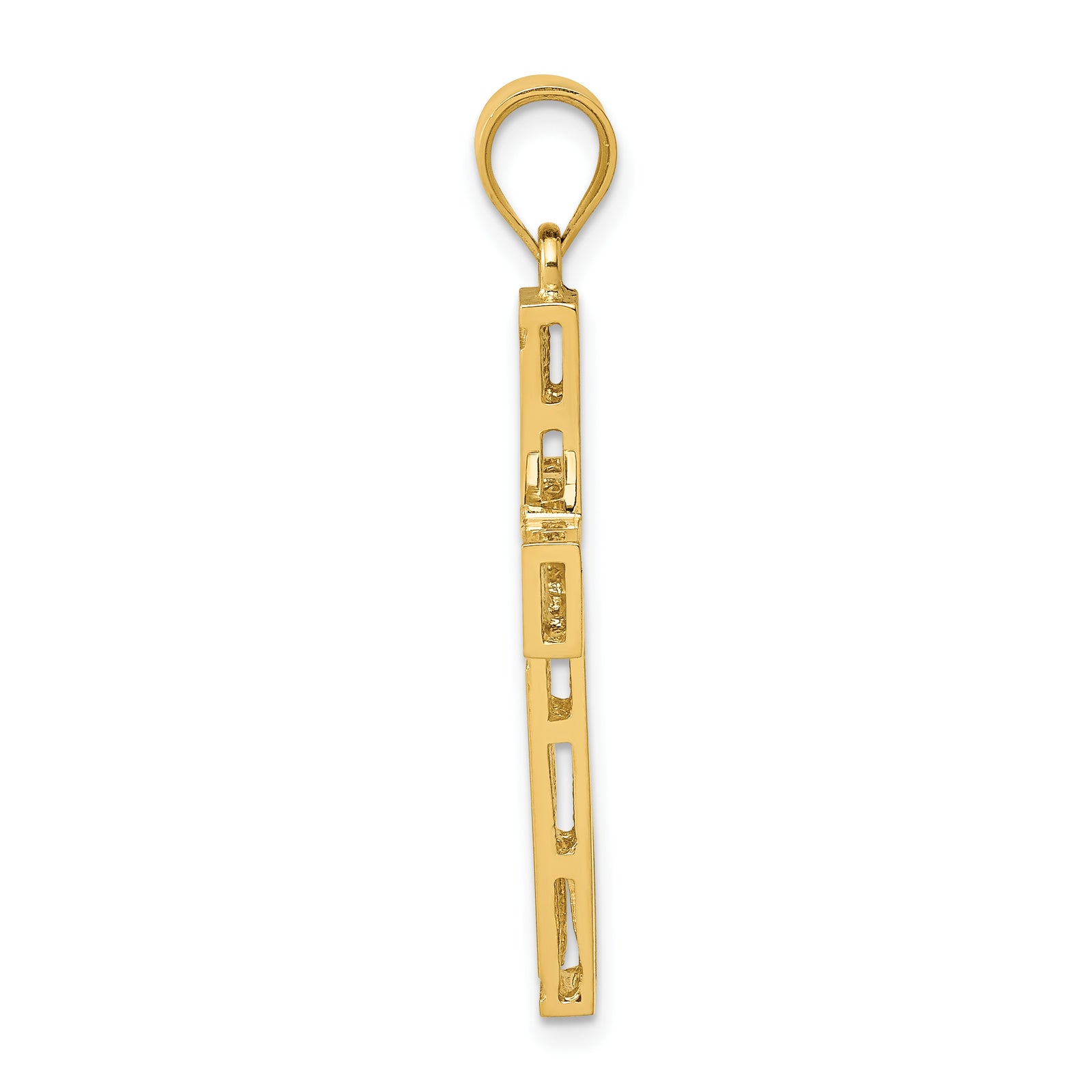 14K Greek Key Cross Pendant