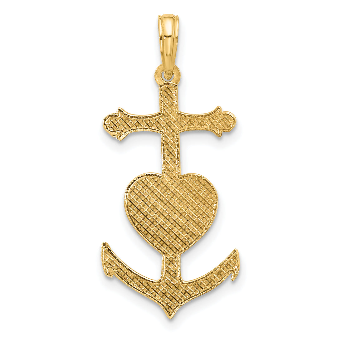 14k w/Rose Rhodium Fancy Anchor and Heart Charm