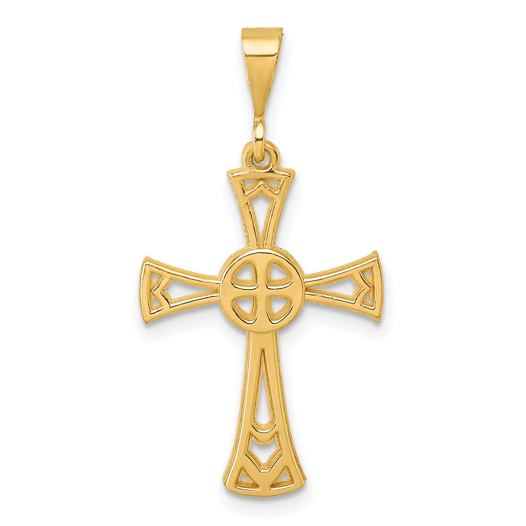 14K Polished Cross Pendant