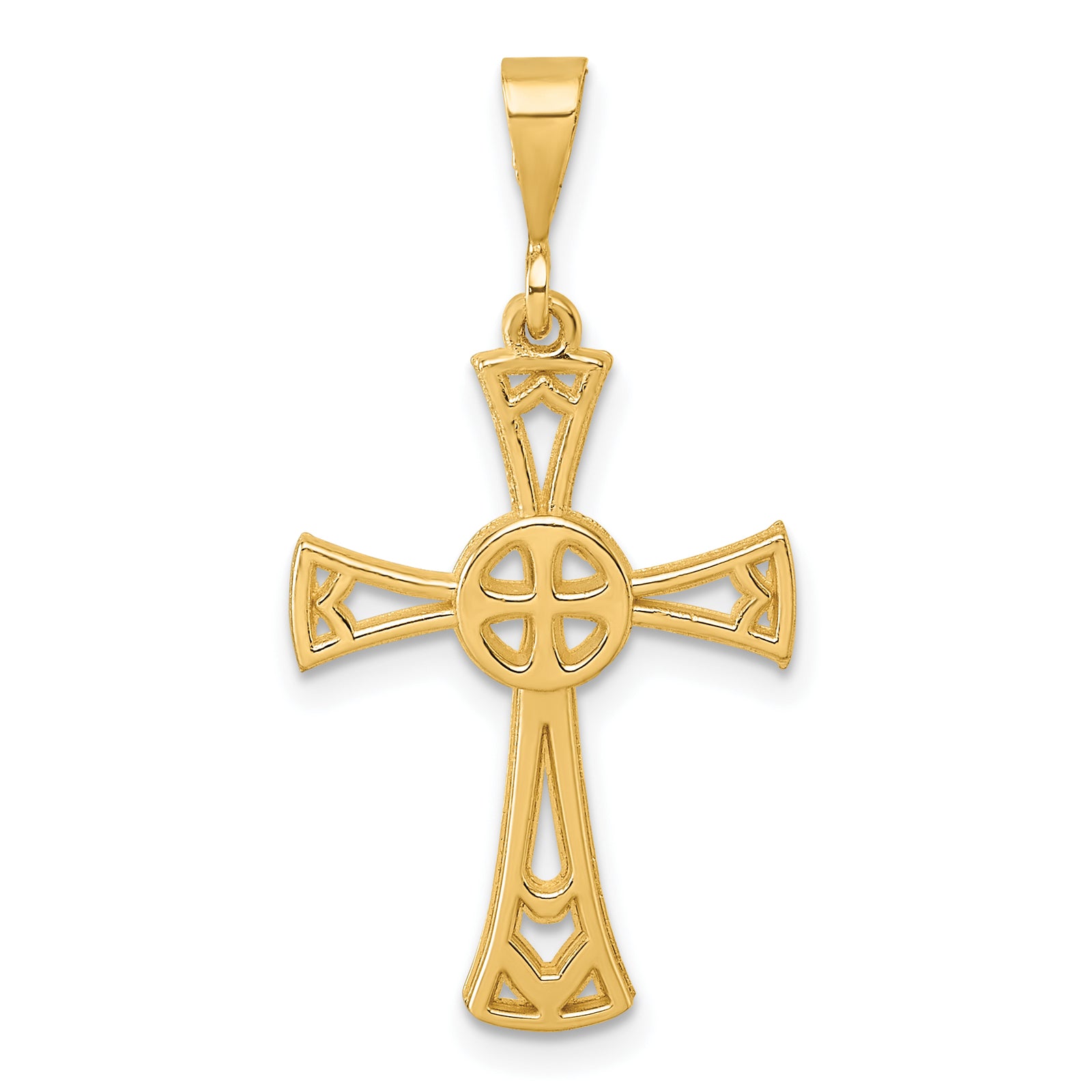 14K Polished Cross Pendant