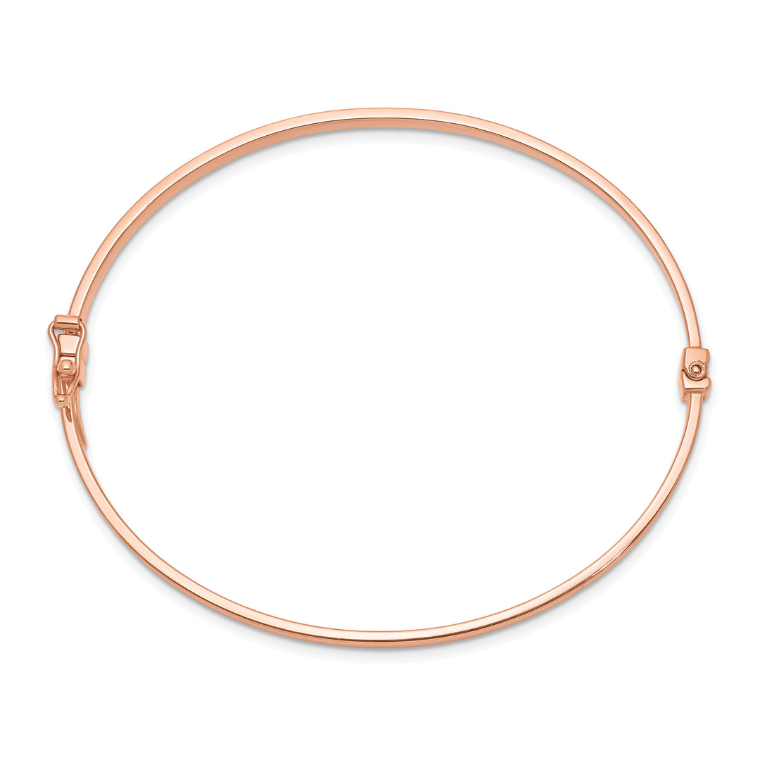 14k Rose Gold Polished Hinged Bangle Bracelet