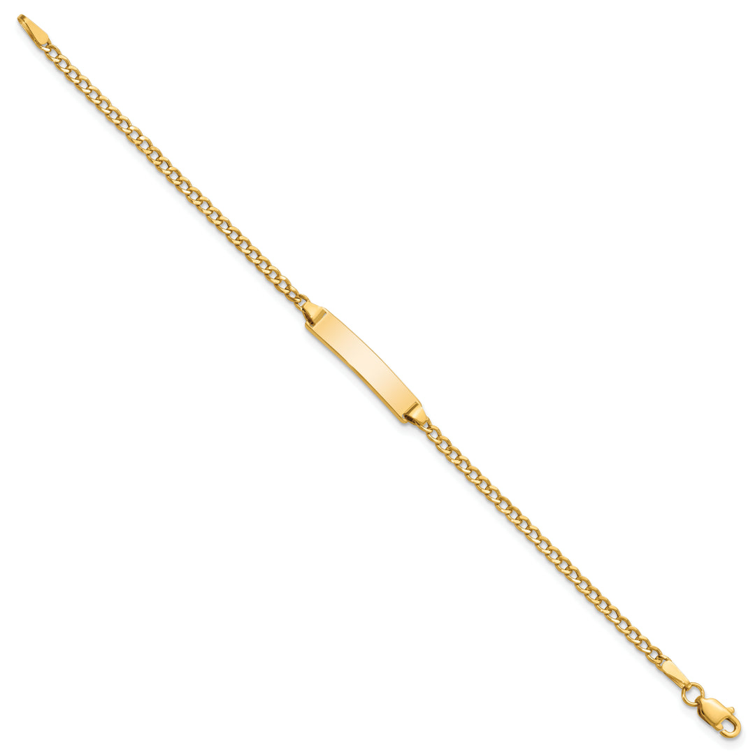 14k Semi-Solid Polished Cuban ID Bracelet