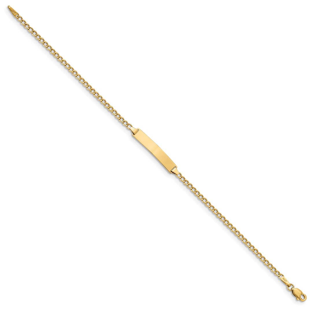 14k Semi-Solid Polished Cuban ID Bracelet