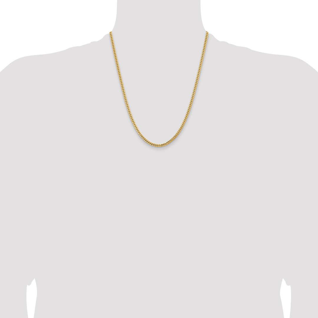14k 3.5mm Solid Miami Cuban Chain