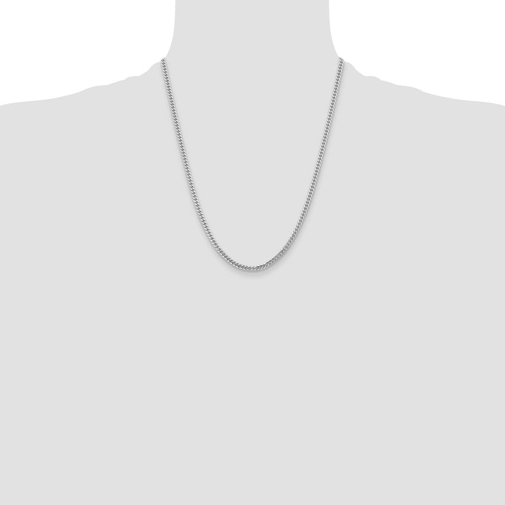 14k White Gold 3.5mm Solid Miami Cuban Chain