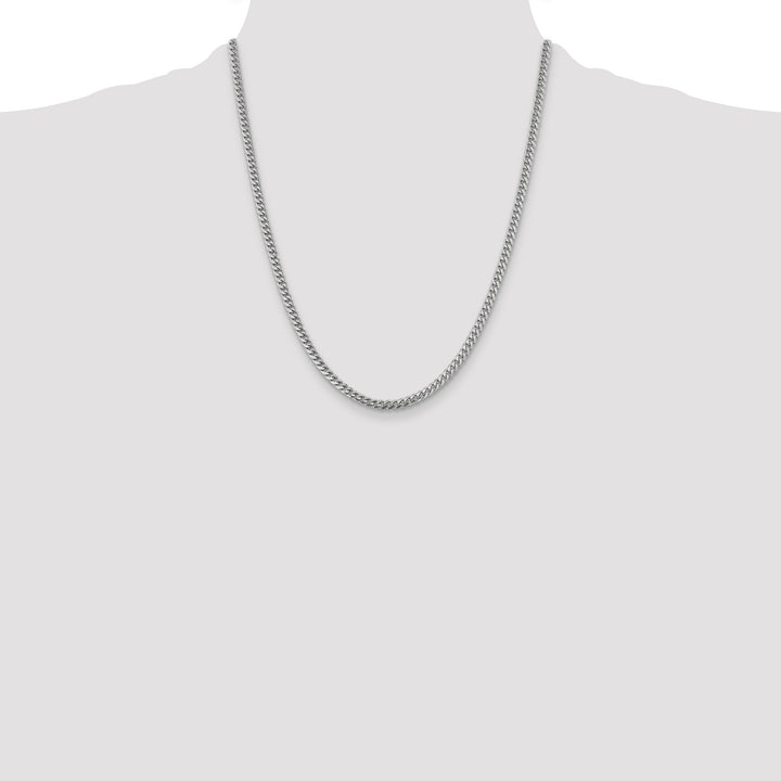 14k White Gold 4.25mm Solid Miami Cuban Chain