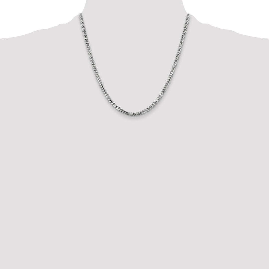 14k White Gold 4.25mm Solid Miami Cuban Chain