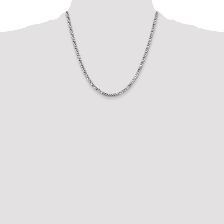 14k White Gold 4.25mm Solid Miami Cuban Chain