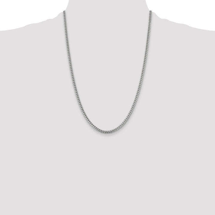 14k White Gold 4.25mm Solid Miami Cuban Chain
