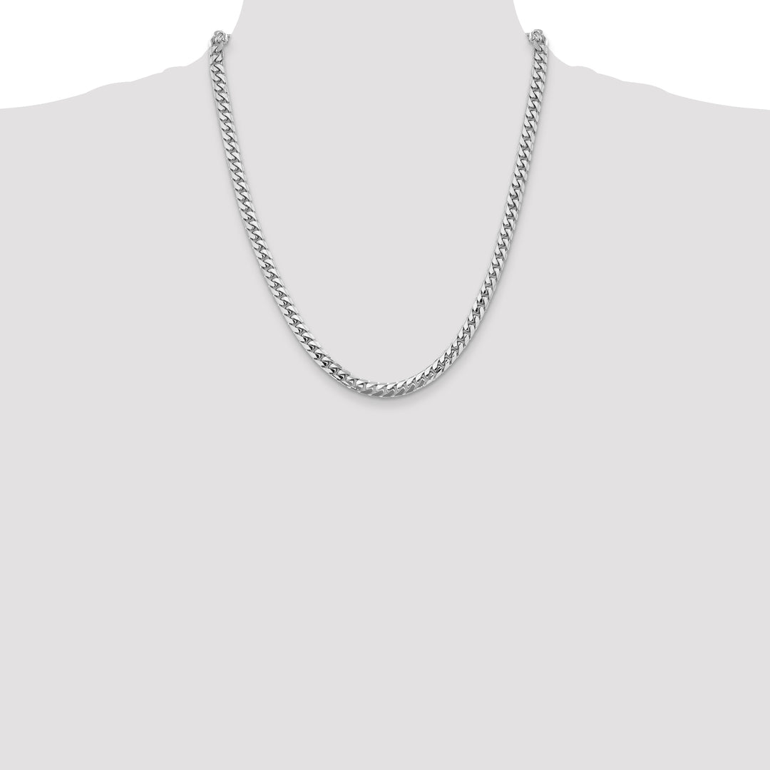 14k White Gold 5.5mm Solid Miami Cuban Chain