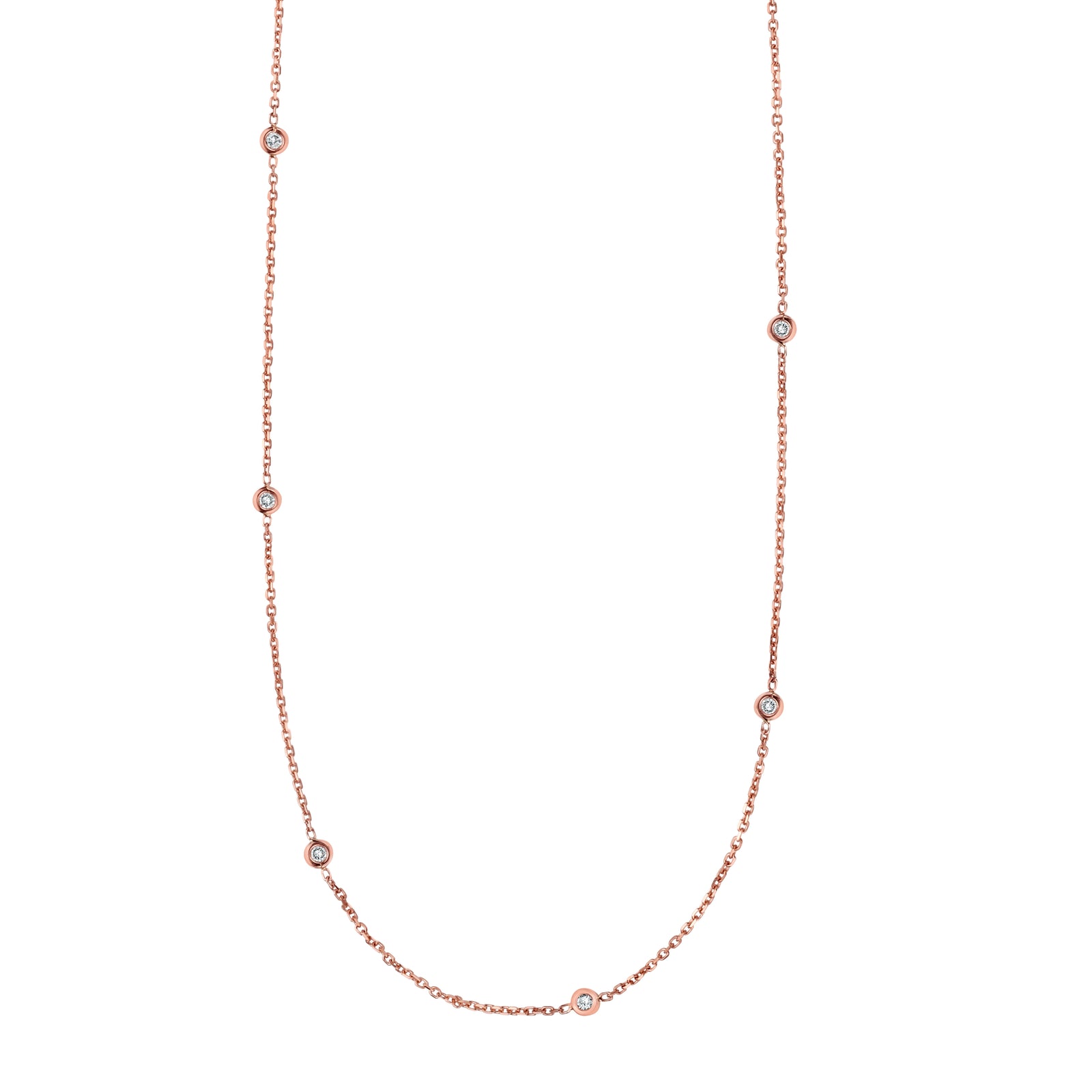 14K Gold .25ct Diamond Station Necklace