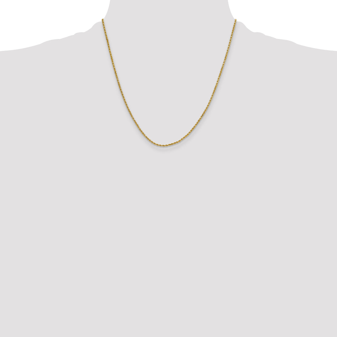 14k 2mm Semi-solid D/C Rope Chain