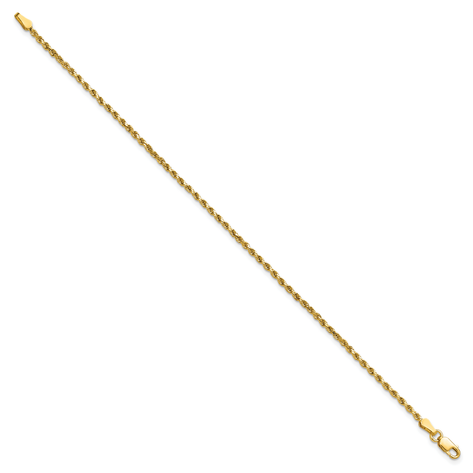 14k 2mm Semi-solid D/C Rope Chain