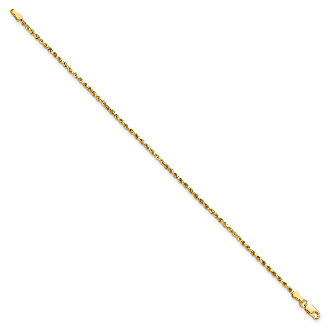 14k 2mm Semi-solid D/C Rope Chain