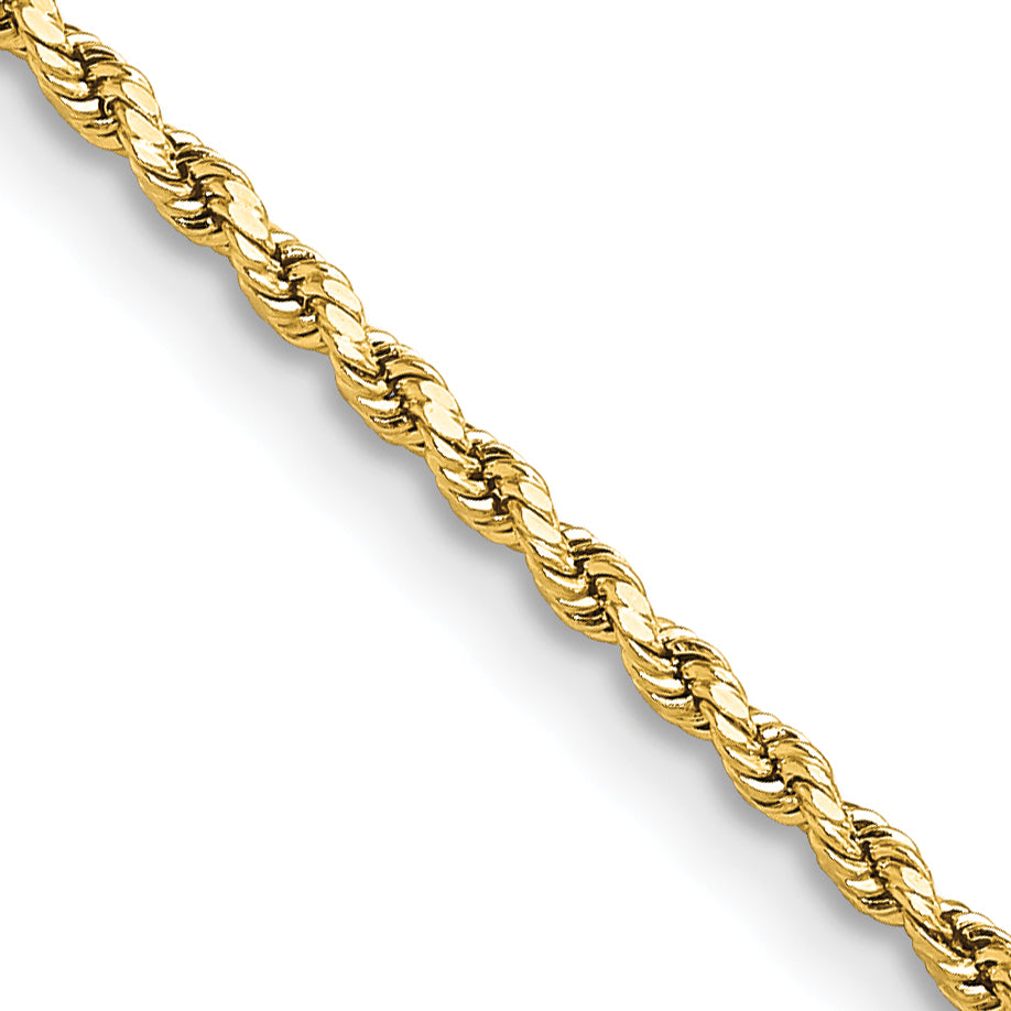14k 2mm Semi-solid D/C Rope Chain