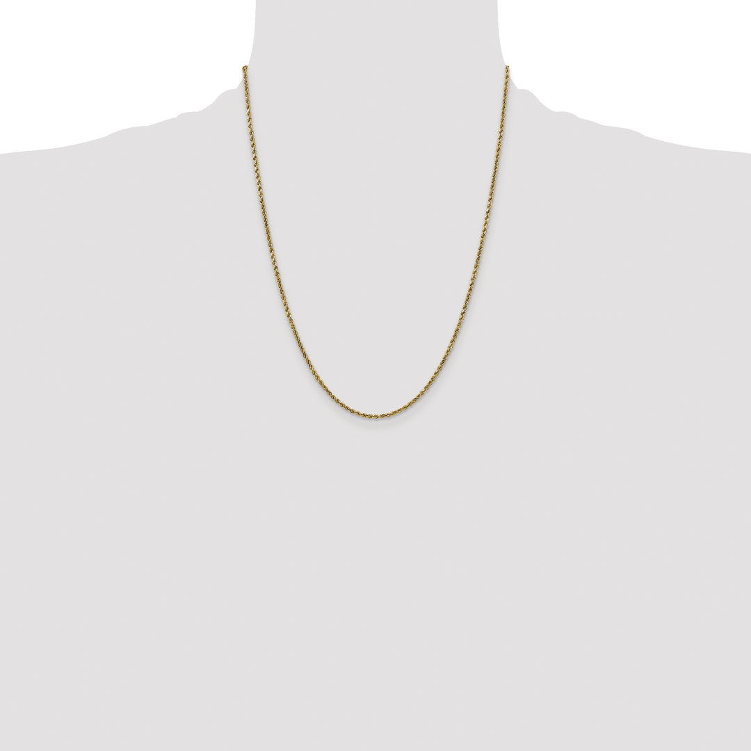 14k 2.25mm Semi-solid D/C Rope Chain