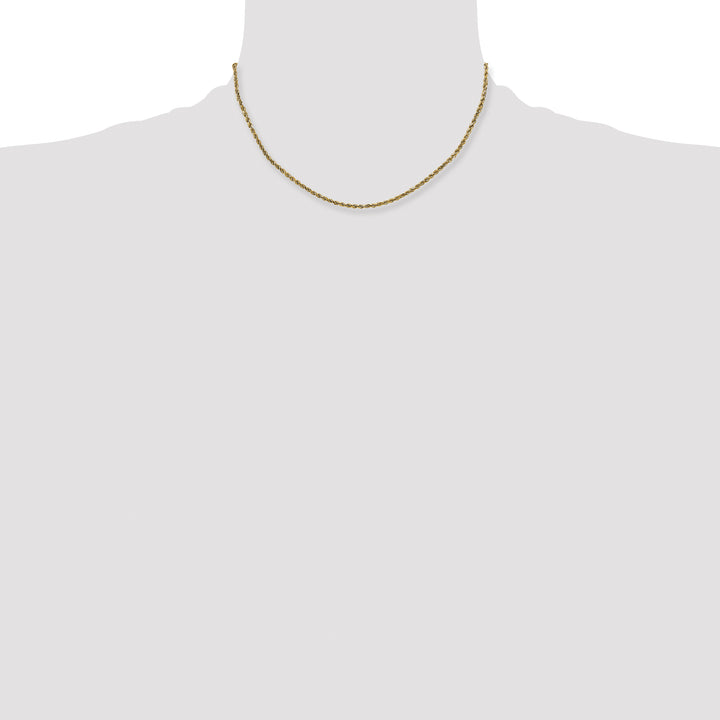 14k 2.25mm Semi-solid D/C Rope Chain