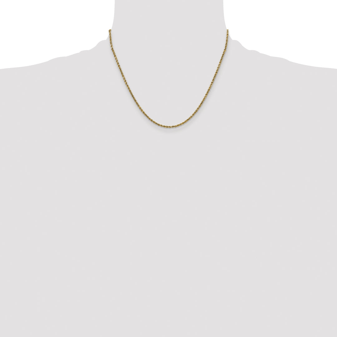 14k 2.25mm Semi-solid D/C Rope Chain